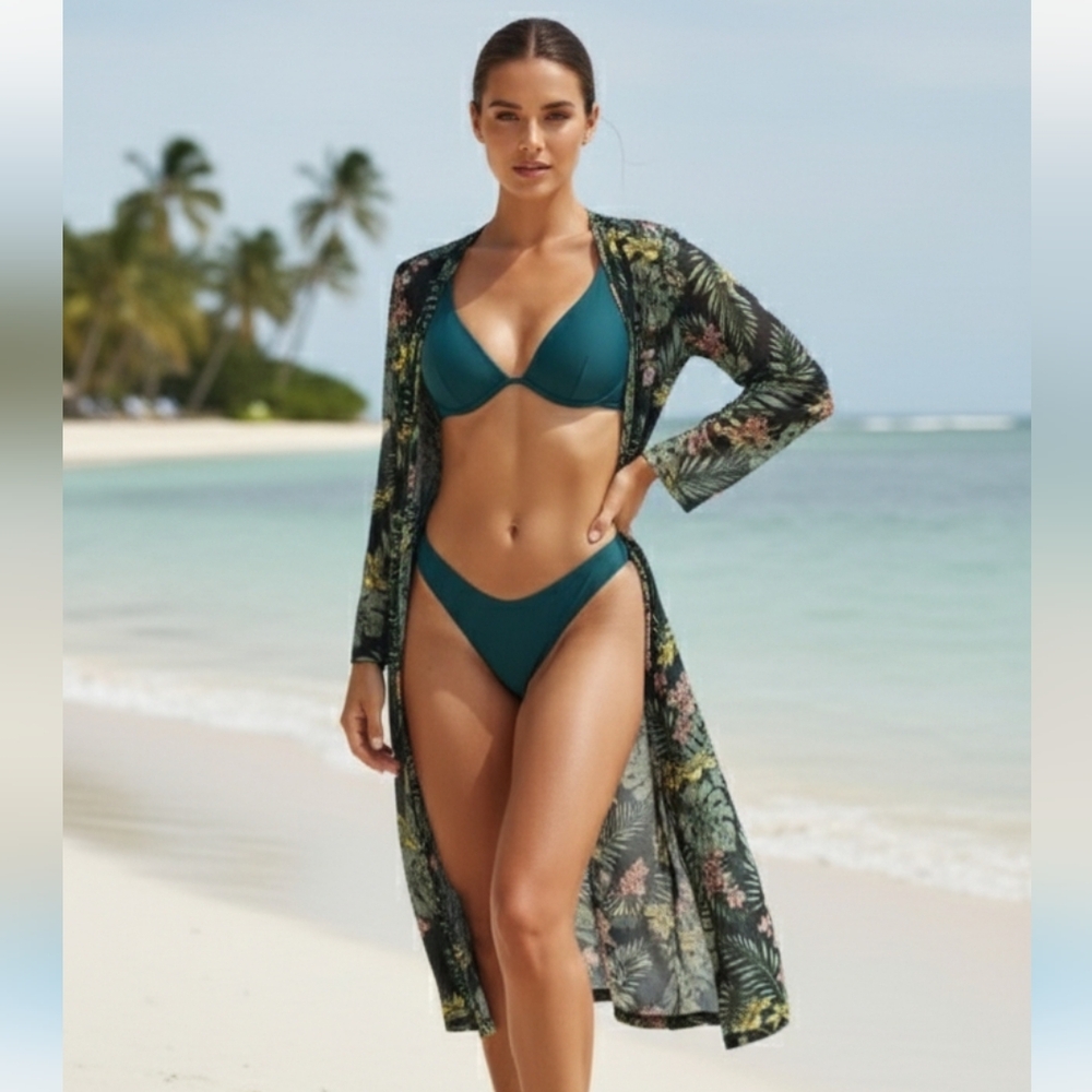 Tropical Semi Sheer Duster
